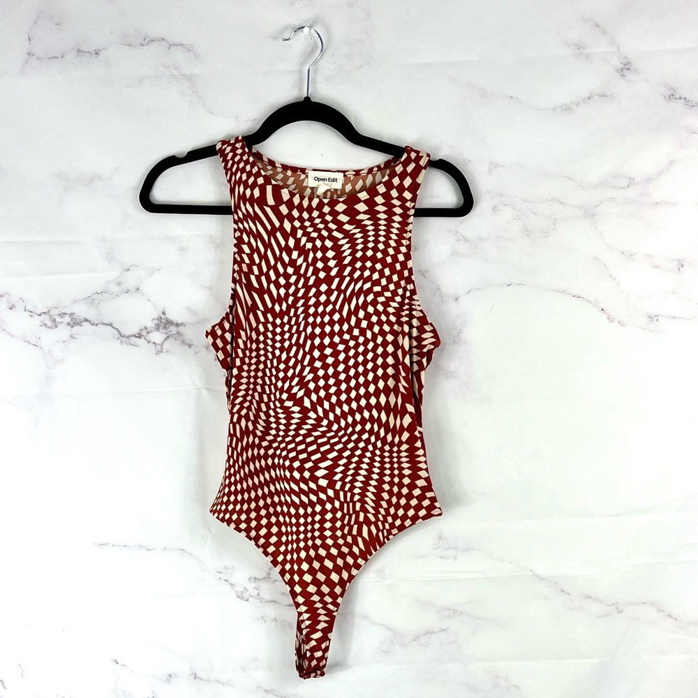 OPEN EDIT Geometric Print Bodysuit